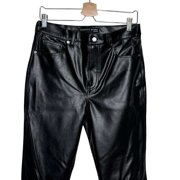 $328 New VERONICA BEARD Debbie Skinny Vegan Leather Pants Sz 26, 27, 30 Black - Picture 5 of 10